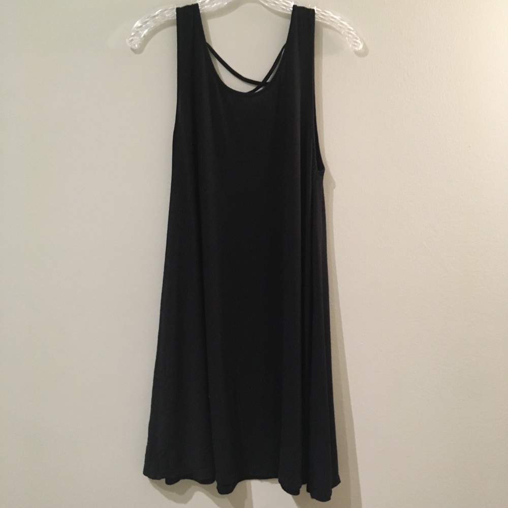 ⭐️Heart Hips Faux Lace Up Back Black Dress Size S